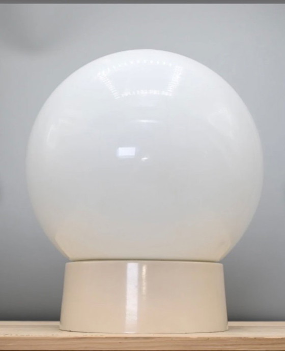 Image 1 of Vintage Dutch Glass Minimalistische Decken-/Wandleuchte aus Glas