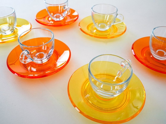 Image 1 of Set of glass cups, Italian design, 1970s, manufactured by Fratelli Guzzini