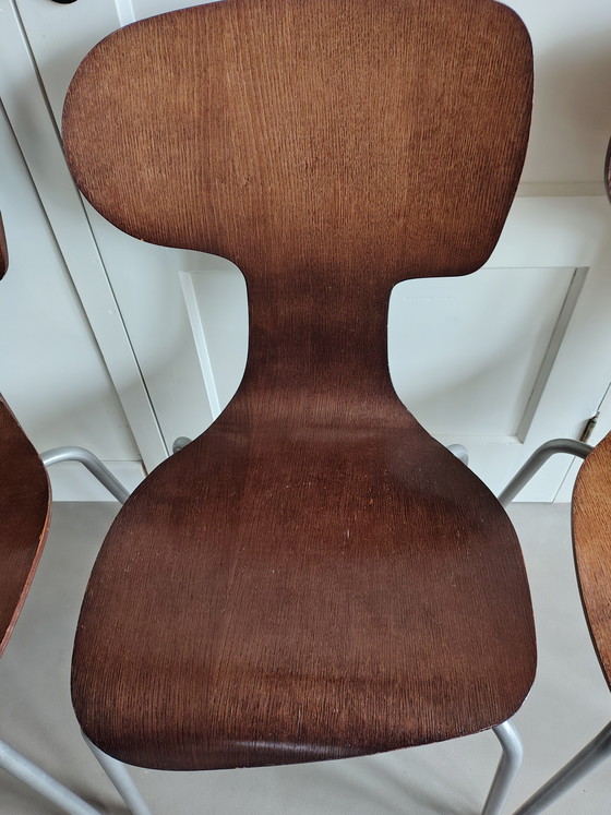 Image 1 of 4x vintage playwood eetkamerstoelen 