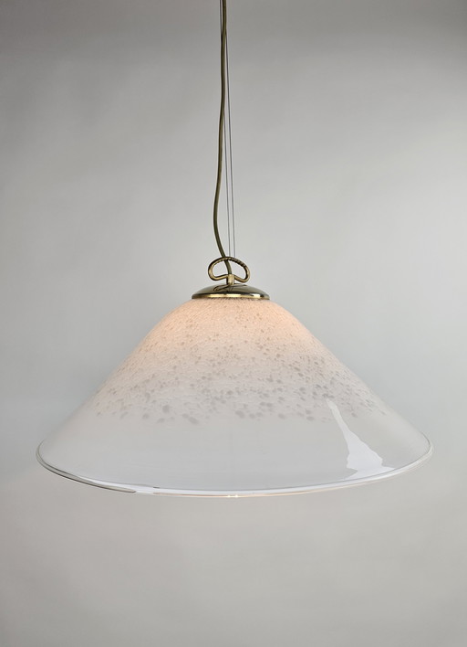 Italian Pendant Lamp with Clouded Glass