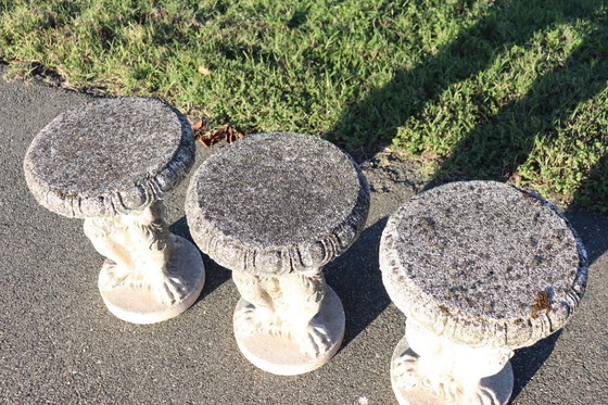 Image 1 of Set da giardino con tavolo e 6 sgabelli, Italia, inizio XX secolo