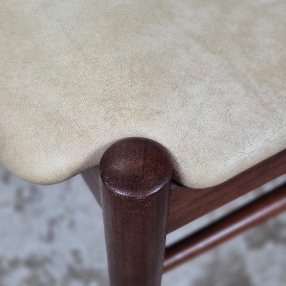 Image 1 of 6 sedie da pranzo danesi vintage degli anni '60 in palissandro, skai