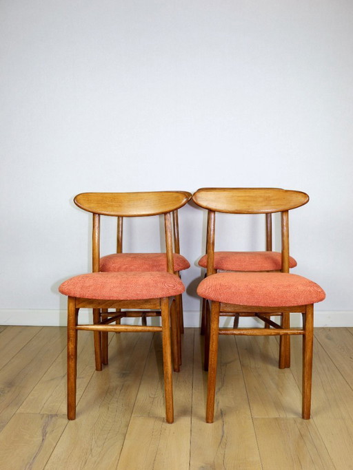 Hałas vintage stoel baksteen terracotta - set van 4