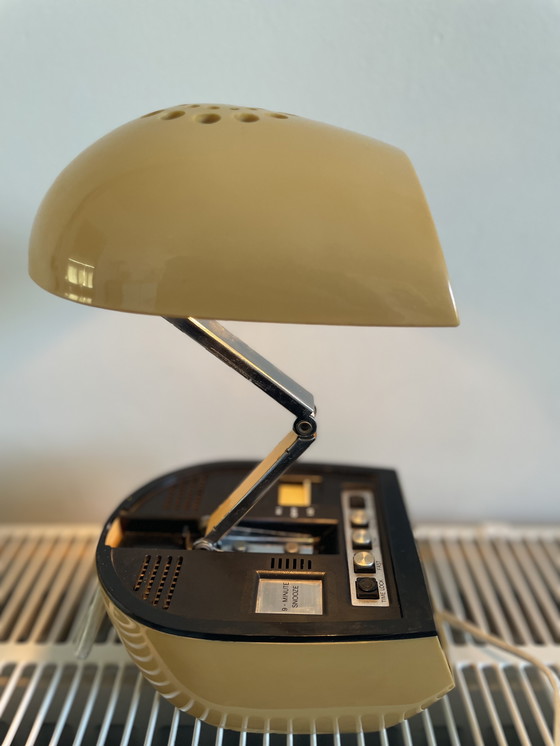 Image 1 of Timco Tischlampe mit LED-Wecker 1970er Space Age retro Hong Kong. Teleskopische Kapsel. selten.