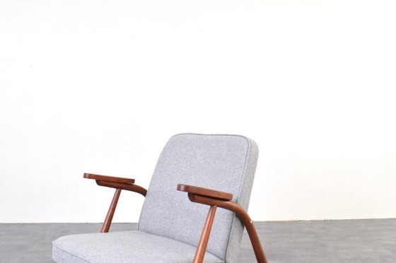 Sillón Lounge Polaco Mid-Century, años 60. – Fabryka Mebli Giętych in Radomsko, Sillones, Textile, Wood (photo 7 of 11)