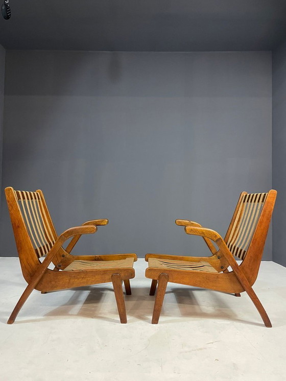 Image 1 of Paire de chaises longues vintage par Krásná Jizba, Tchécoslovaquie, années 1940