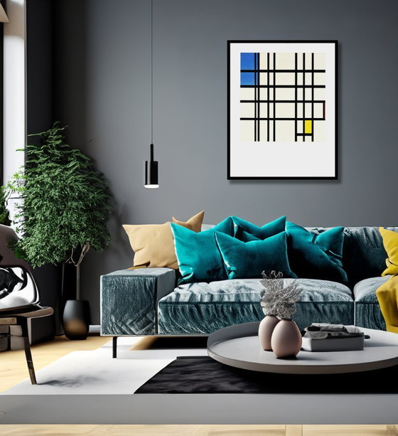 Image 1 of Mondrian, Piet - Rhythm of Black Lines - Art Print