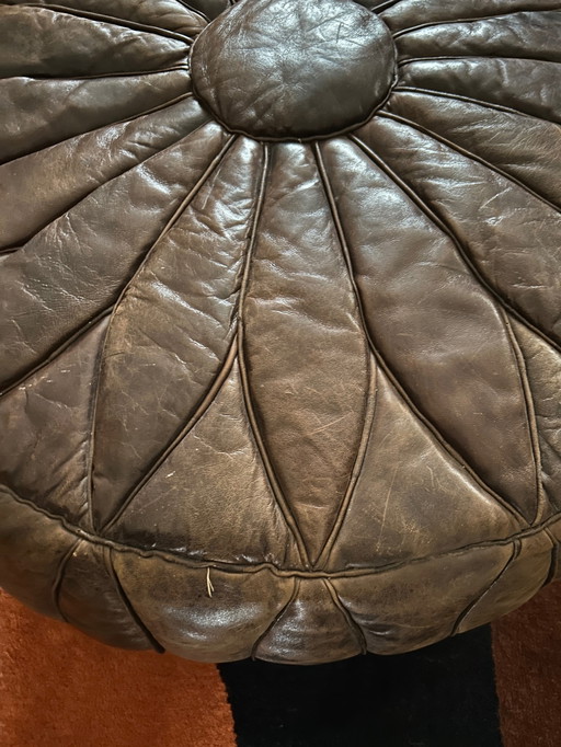 Pouf en Cuir 1970