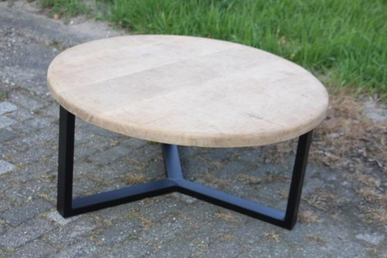 Image 1 of Round Coffee Table – Pimms Design – Solid Oak and Steel – New