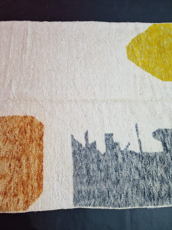 Grand Tapis Berbère en laine naturelle fait main traditionnelle taille 3/4 m – Ahrend, Wool (photo 6 of 8)
