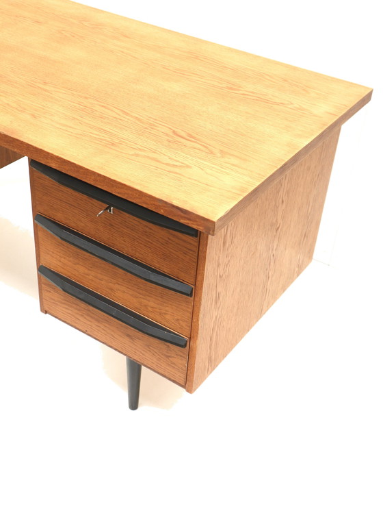 Image 1 of Vintage desk with six drawers on elegant legs