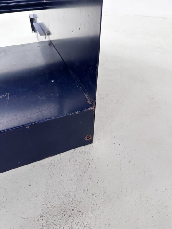 Image 1 of Italienisch-Dutch Lips Vago "Congresso" Stahlblaues Doppelbücherregal, 1966