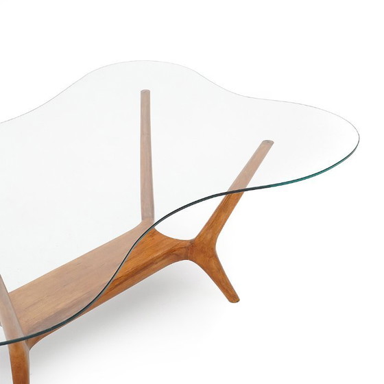 Image 1 of Italian Coffee Table in Wood and Glass, 1950s