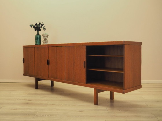 Teak Sideboard With Sliding Doors, Danish Modern Design From The 1960s – Wood (photo 5 of 25)