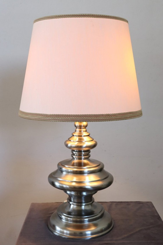 Image 1 of Large Table Lamp in Satin-Chrome Steel by Goffredo Reggiani, Italy 1970s