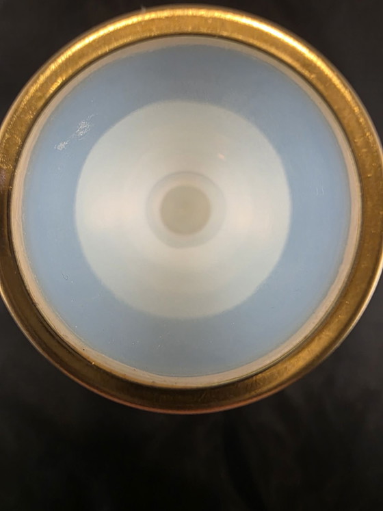 Opaline vase Vincenzo Nason, Vincent Mason, Brass, Murano Glass, Blue (photo 3 of 10)
