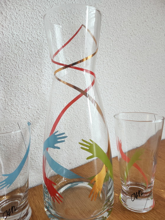 Image 1 of Ensemble de quatre verres et une carafe, conçu par Corry Ammerlaa