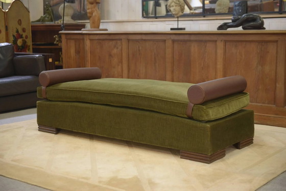 Sofa/Daybed in the style of Eugène Printz 1940s – Chaise longue, Velvet, Art Deco (photo 2 of 13)