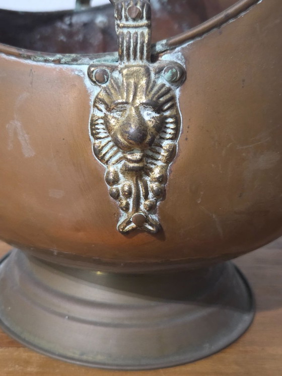 Seau à charbon vintage modèle casque. – Objets déco, Céramique, Laiton (photo 2 of 5)