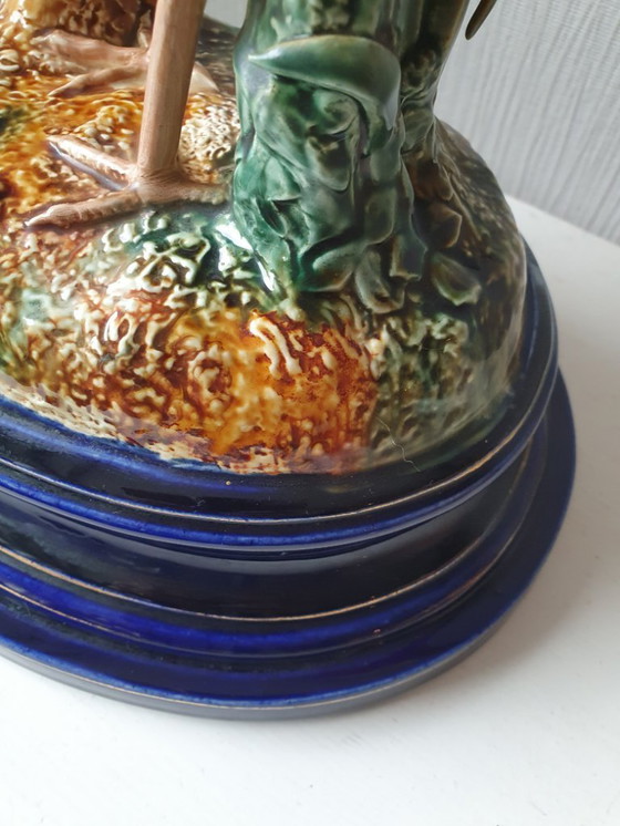 Image 1 of Large antique ceramic pheasant statue ca. 1900-1920