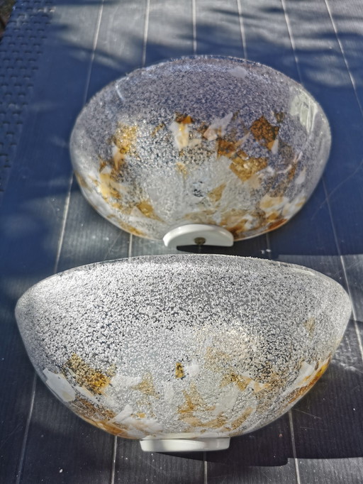 Coppia di applique vintage di Murano Graniglia