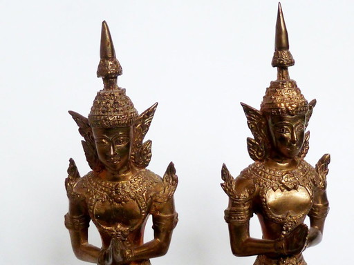 Coppia di statuette tailandesi di Theppanon