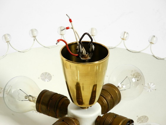 Image 1 of Preciosa lámpara de techo grande de metal de mediados de siglo, diseñada por Emil Stejnar para Rupert Nikoll.