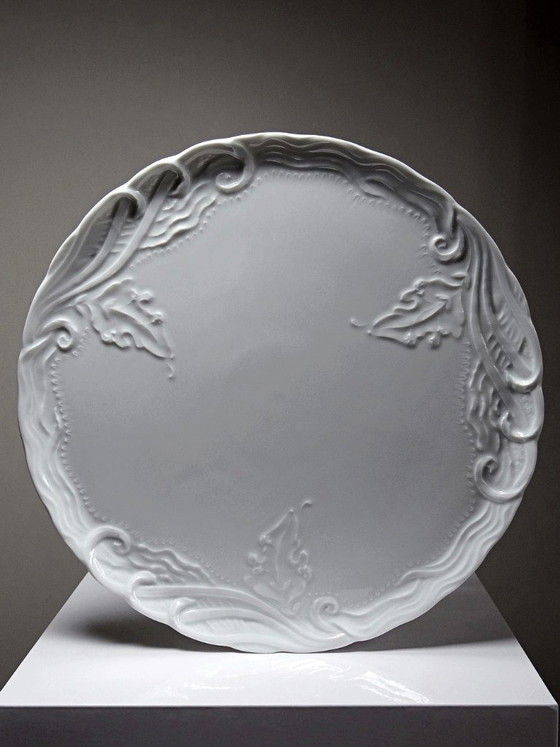 Image 1 of Large vintage/antique white fine Limoges porcelain pie dish