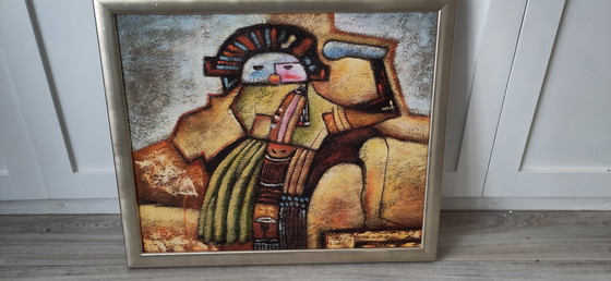 Image 1 of Benjamin Long - acrylschilderij Aztecs