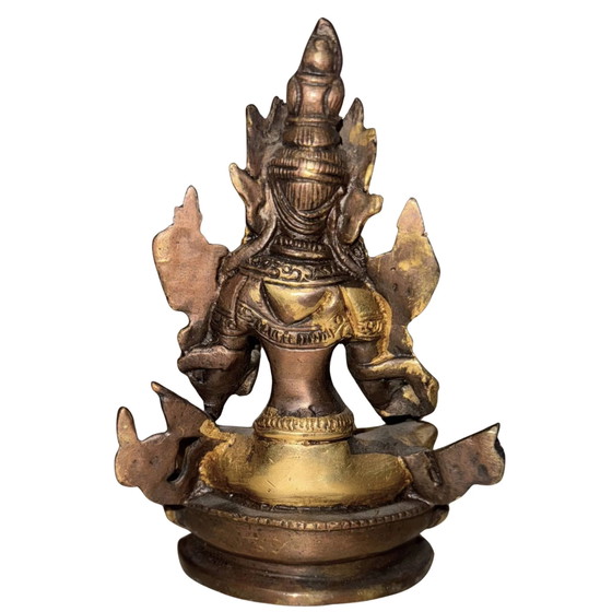 Syamatara Detallada (Tara Verde) – Nepal – Finales del Siglo XX – Bronce Dorado 13.3 cm – Esculturas, Bronze (photo 5 of 9)