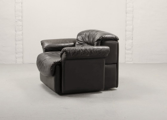Image 1 of Superb Mid-Century De Sede Blackish Brown Smooth Leather Design Lounge Chair DS17. Swiss, 1970s.