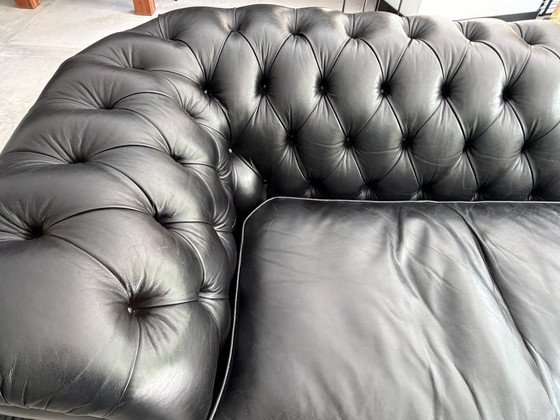 Image 1 of Originale inglese Springvale Chesterfield, modello Bristol Springvale, nero, 3,5 posti