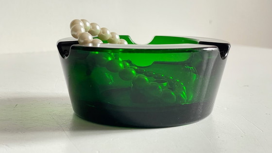 Image 1 of Vintage Aschenbecher aus grünem Glas