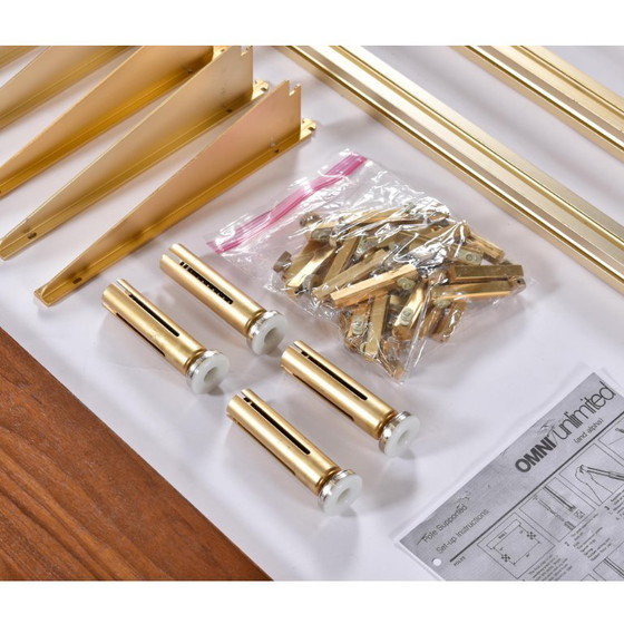 Image 1 of Tension Pole Free Standing Rose Gold Aluminum Omni Wall Unit by George Nelson