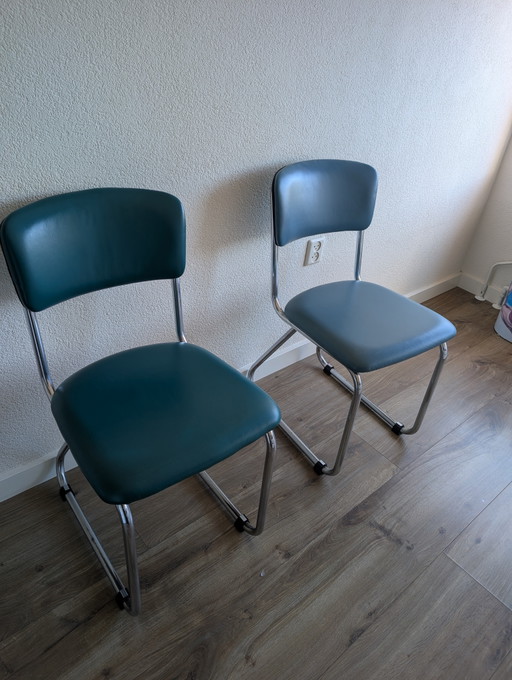 Gispen Stoelen – eetkamerstoelen, Metal, Leather