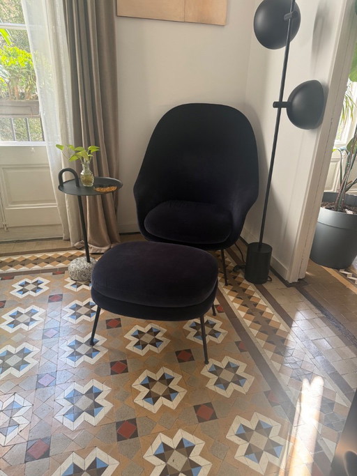 GUBI Bat Lounge Chair + Ottoman