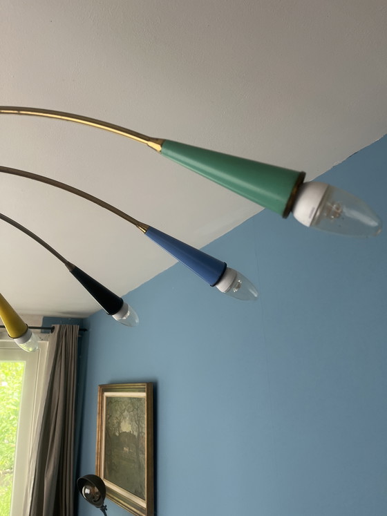 Image 1 of Rare plafonnier italien vintage Sputnik / Araignée — années 1950/1960