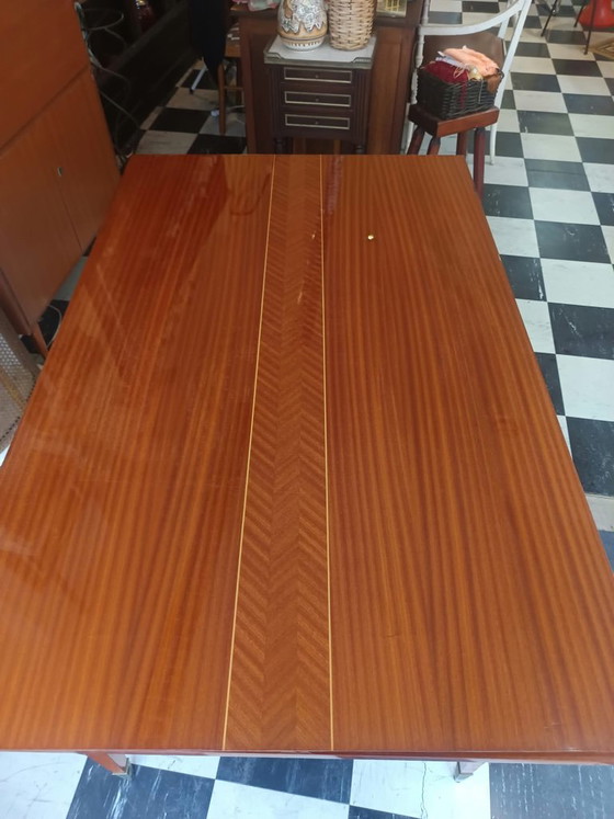 Table de salon mid-century vintage pieds compas – Tables de salle à manger, Bois (photo 11 of 14)