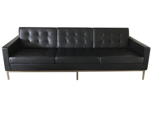 Florence Knoll Ledersofa "Sabrina" Schwarz