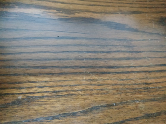 Image 1 of Ancien banc téléphonique en bois Table à plantes avec tiroir