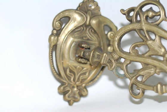 Image 1 of Jugendstil-Wandleuchter aus Messing, 1890er Jahre, 2er-Set