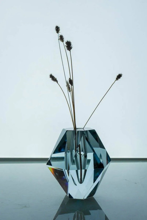 Image 1 of Diamond-shaped crystal vase from Strömbergshyttan