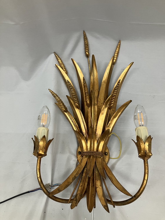 Image 1 of Vintage Hans Kögl Wheat Sheaf korenaar wandlampen MCM