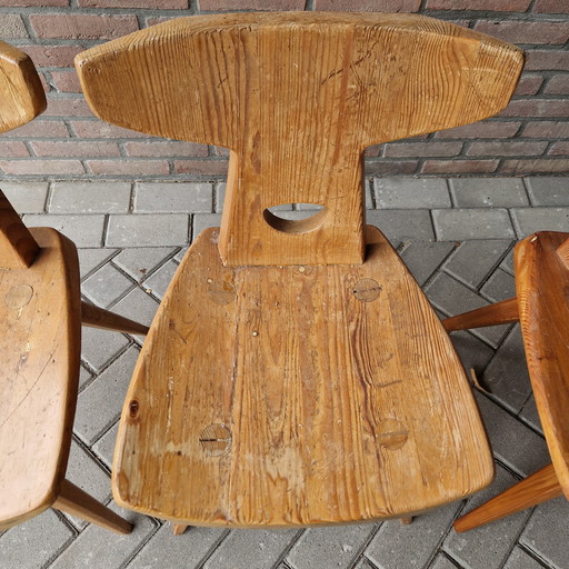Jacob Kielland Brandt set of 3 x chair scandinavian 3 vintage chairs