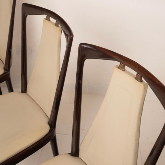 Osvaldo Borsani Sedie da Pranzo Italiane Mid Century in Mogano Tinto per ABV 1950 – Wood, Mid Century Modern (photo 10 of 20)