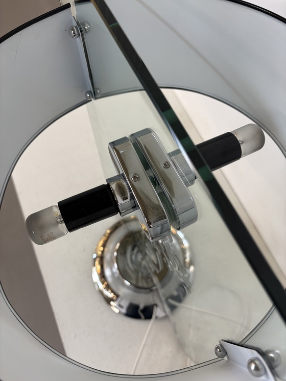 Image 1 of Vintage bijzondere designlamp, Chrome, glas en metaal 