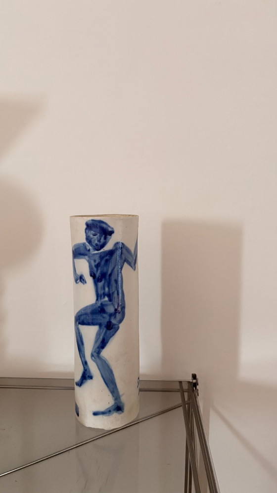 Image 1 of Ceramic vase signed Silvia Radu – dancer decoration, 1985