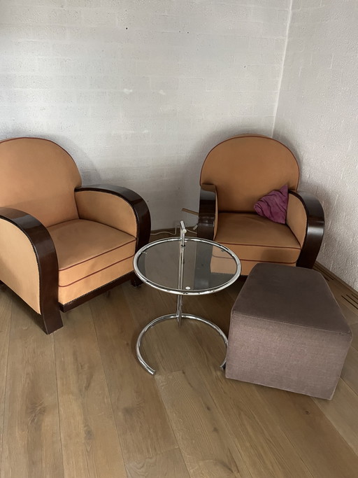 2x grote art deco fauteuils