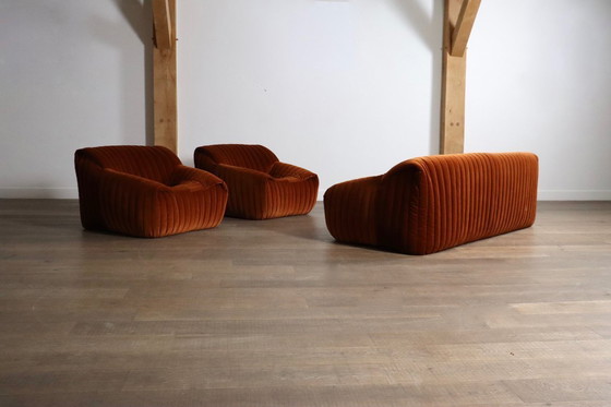 Image 1 of Paar Cinna Sandra loungestoelen in fluweel van Annie Hieronimus, 1970