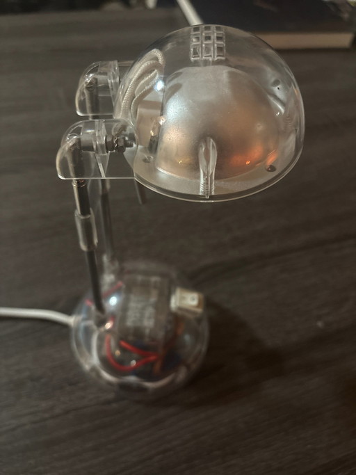 Lampe de Table / Bureau Télescopique Vintage Massive Style Memphis – Transparent (Années 80/90)